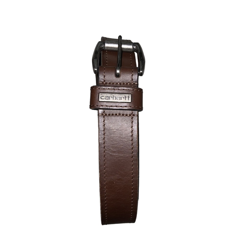 Carhartt Brown Cowhide Leather Silver Buckle W/Logo S34